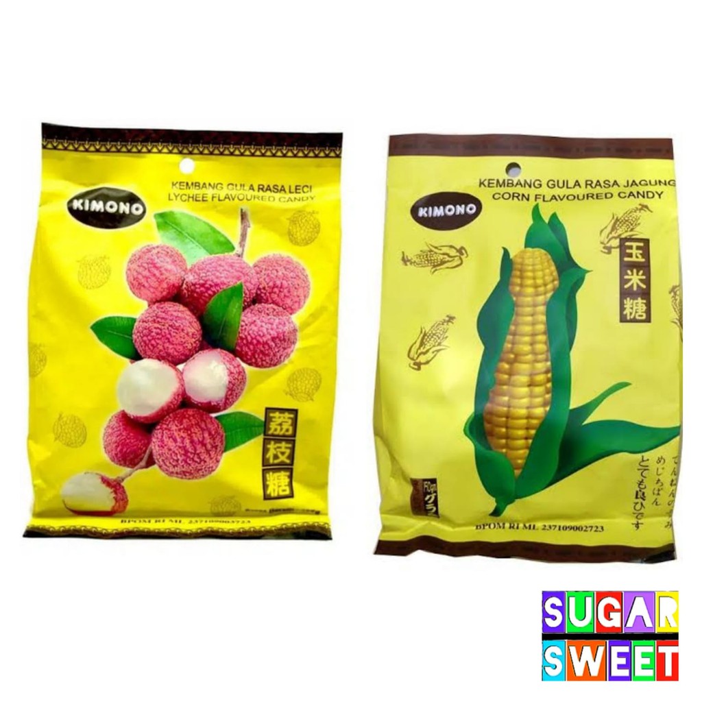 

Permen Jagung / Leci Kimono 150gr Corn / Lychee Candy Rasa Buah