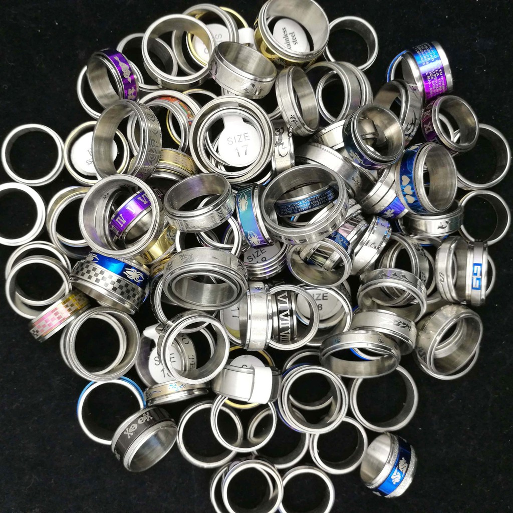 Titanium Steel Ring Accessories Personality Korean Retro Harajuku (Mixed color and code)