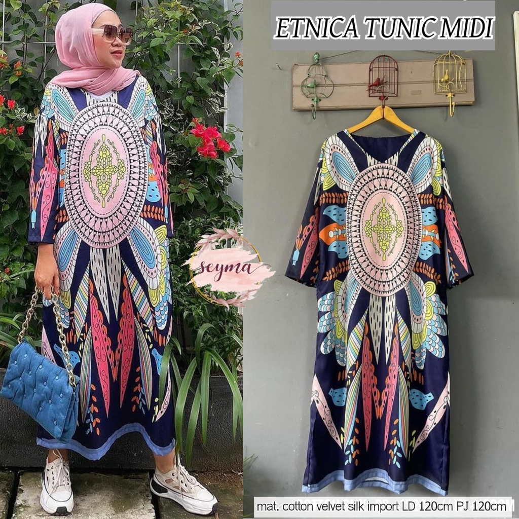 ETNICA TUNIK MIDI DRESS MOTIF ORI SEYMA