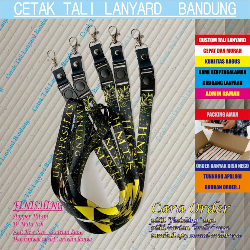 Tali Lanyard id card custome  printing 1, 5 cm 2 sisi/Cetak tali lanyard id card custome  1,5 cm 2 sisi/lanyard custom/gantungan id card custom