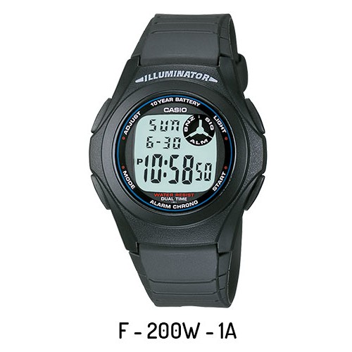 Casio Original F-200W Jam Tangan Pria - Digital - Karet