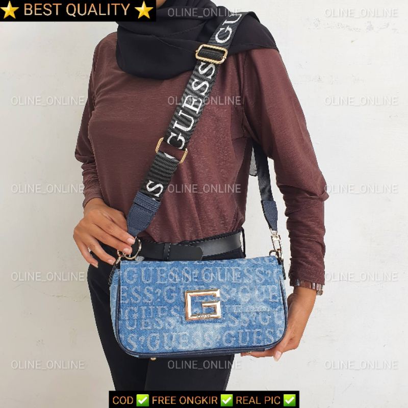 tas gs brightside ada tali panjang guess crossbody top handle multiway bag