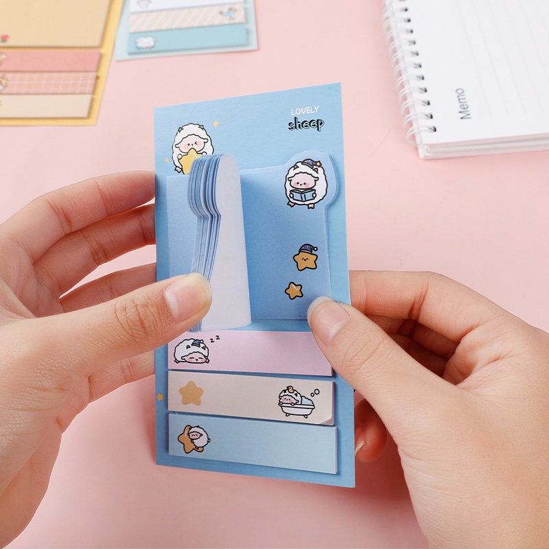 80 Lembar Kertas Memo Sticky Note / Motif Kartun Hewan Lucu Untuk Anak Perempuan