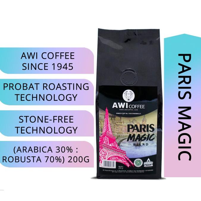 

[COD] Awi Coffee Paris Magic Blend For Cafe 200gr Biji/Bubuk|Arabika Robusta [COD]