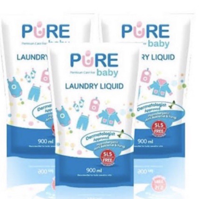 Pure Baby Laundry Liquid 900ml Refill - Sabun Cuci Baju Bayi - Detergent Baju Bayi