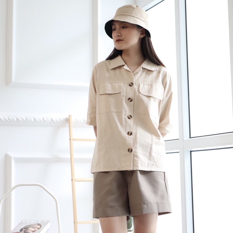 MSMO Somi Oversized Linen Shirt Outer / Atasan Wanita / Kemeja Wanita / Kemeja Linen / Top Wanita / Linen Shirt-7
