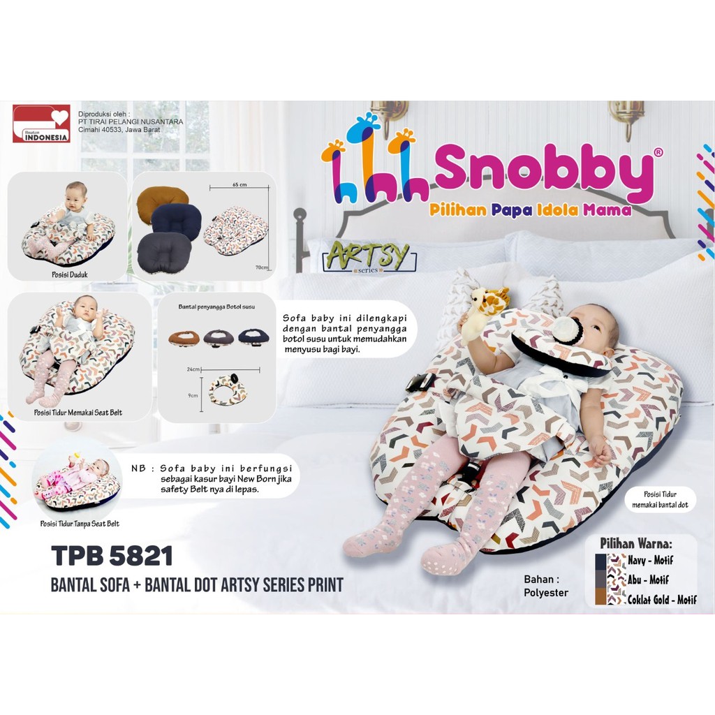 [2 kg] Snobby Sofa Bayi Multifungsi (ada gasper ) + Bantal Dot Artsy Series - TPB 5821