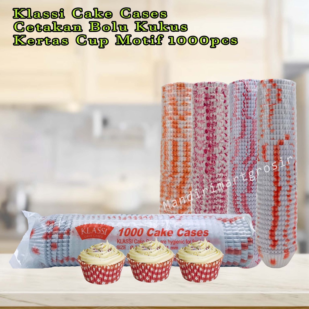 Cetakan Bolu Kukus *Klassi Cake Cases * Kertas Cup Motif * 1000pcs