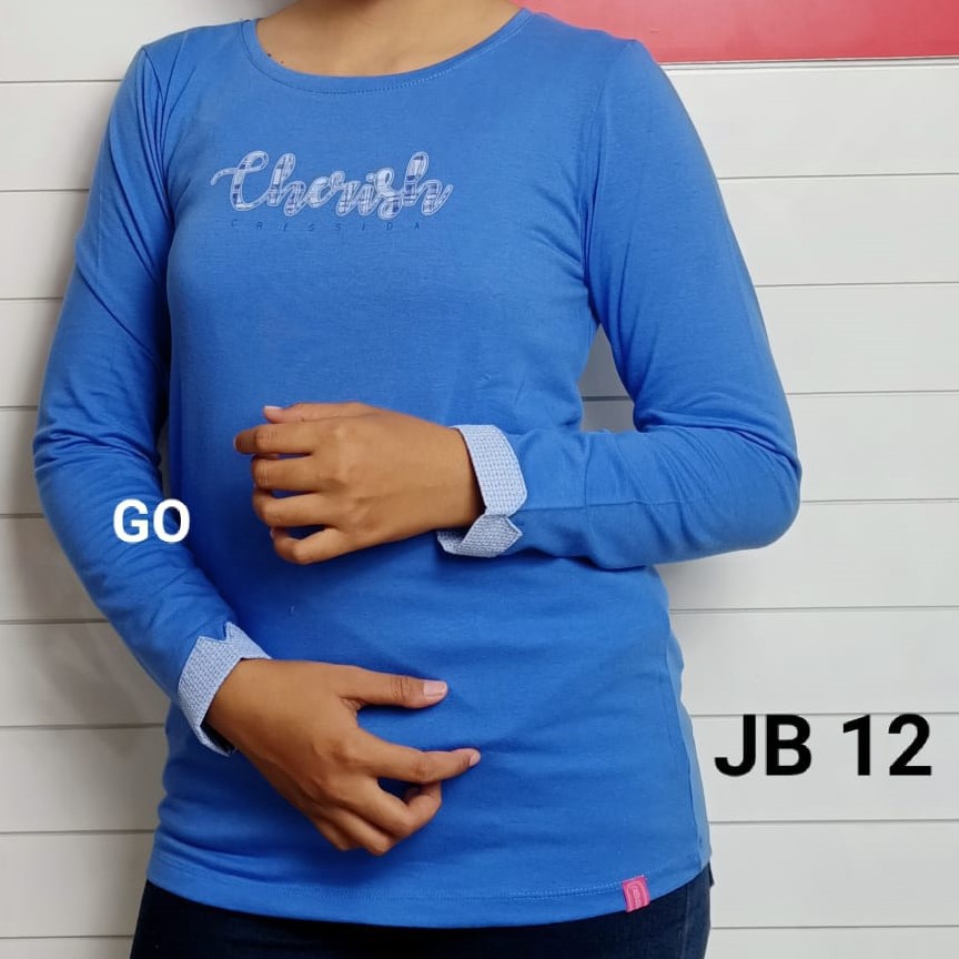 gosCRESSIDA BAJU Cewek Pakaian Atasan Kaos Wanita Casual Santai Original Lengan Panjang Bagus