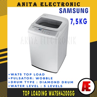 Jual SAMSUNG MESIN CUCI TOP LOADING Wobble 7.5 KG WA75H4200SG GARANSI ...