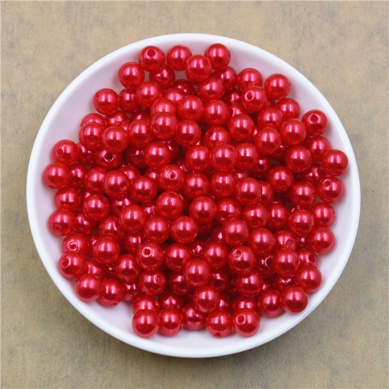 400pcs/lot 3/4/6/8/10/12MM With Hole Imitation Pearl Beads Round Plastic Acrylic Spacer Bead for Jewelry Making Findings Supplies