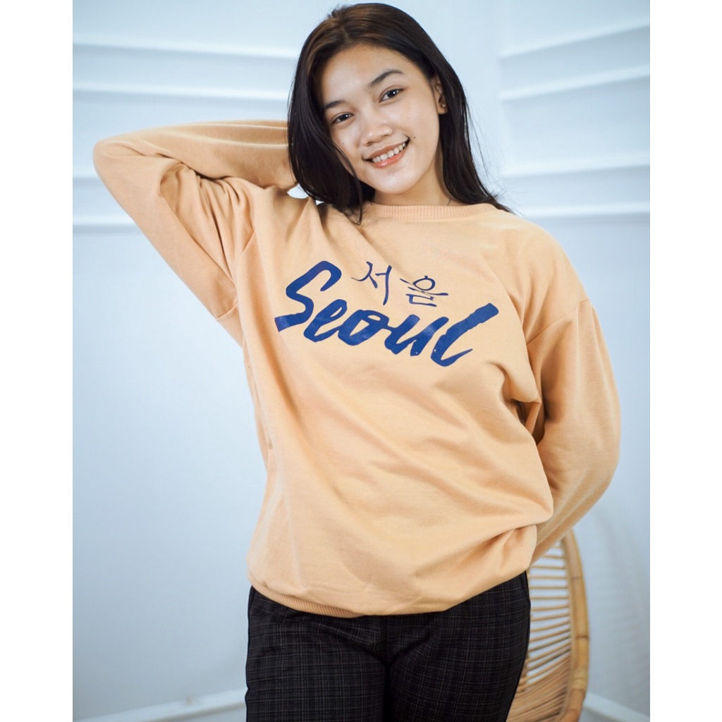 Tokomilkan - Sweater Crewneck Wanita Pria SEOUL | Sweater CN CEWEK Sweatshirt