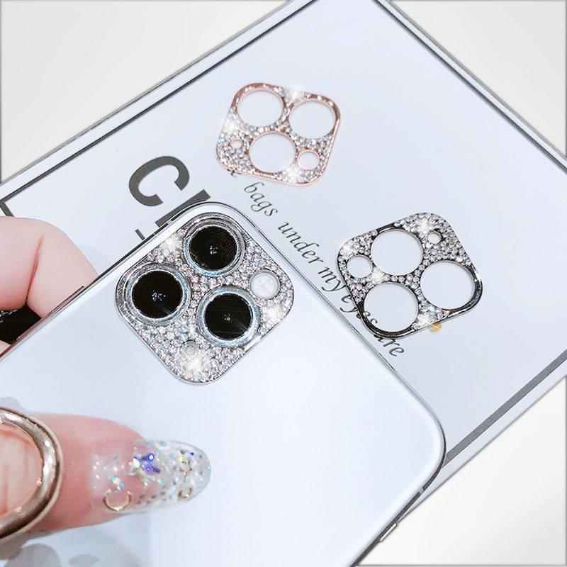 Case Pelindung Lensa Kamera Shockproof Hias Glitter Berlian Imitasi Untuk Iphone 13 12 Pro Max Mini 11pro Max