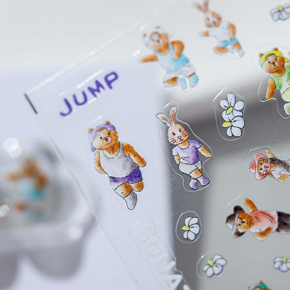Mxbeauty Stiker Kuku Kartun Fashion Kelinci Hewan Anjing Dekorasi Nail Art