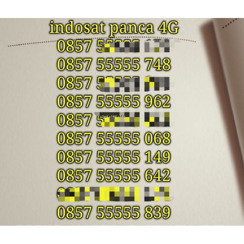 Nomor cantik  im3 4G PANCA rapi