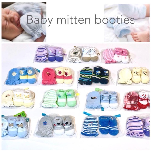 Kaos kaki bayi set mitten booties - 1 set kaos kaki dan sarung tangan bayi