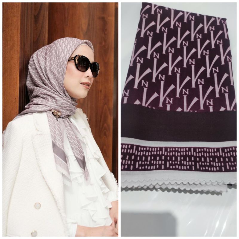 Hijab Segi Empat Motif  Lasercut MS Hijab /kerudung motif terbaru Jilbab Voal motif terlaris Jilbab deeka-Ms 74