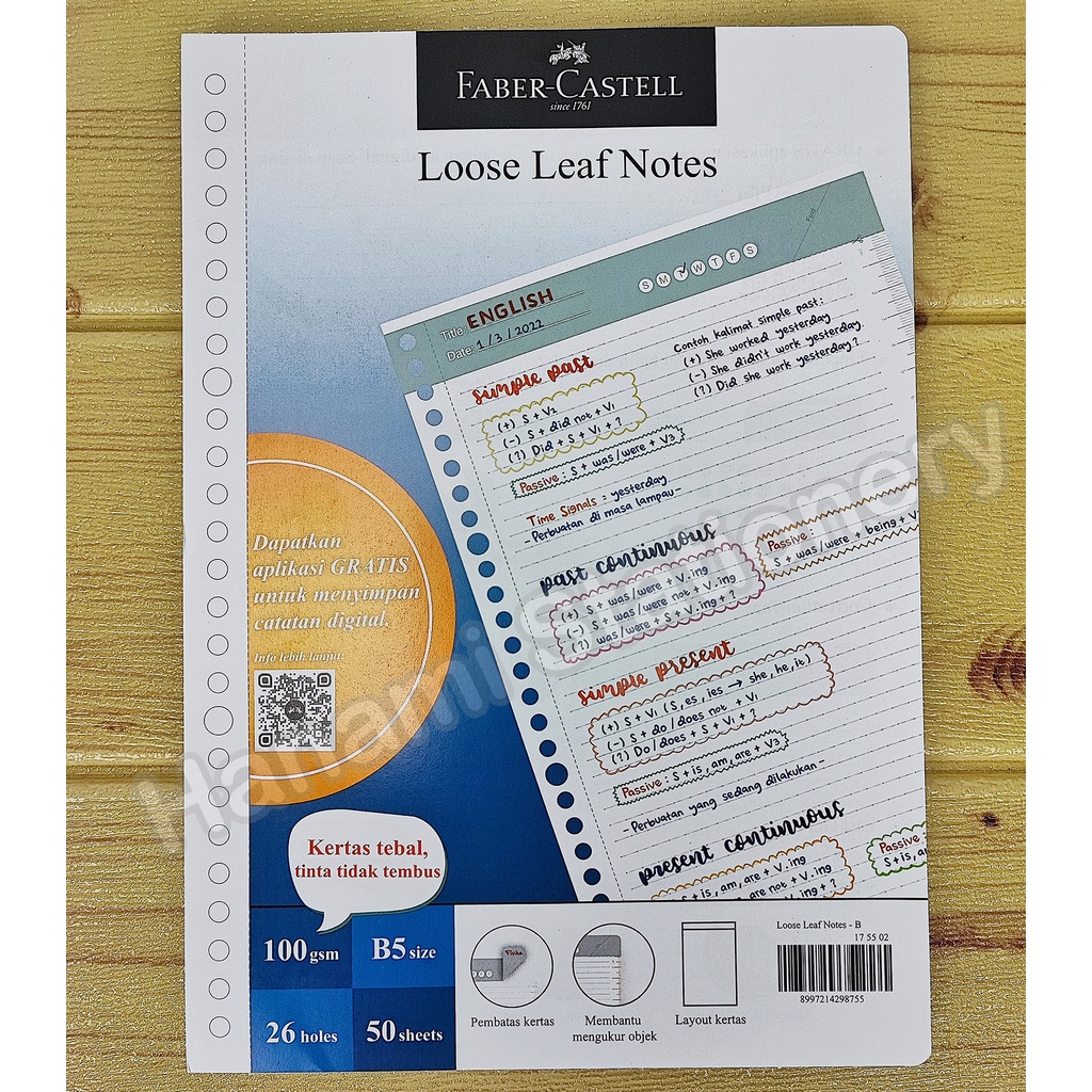 

Faber-Castell Kertas Loose Leaf Digital B5 ( Bergaris biasa )