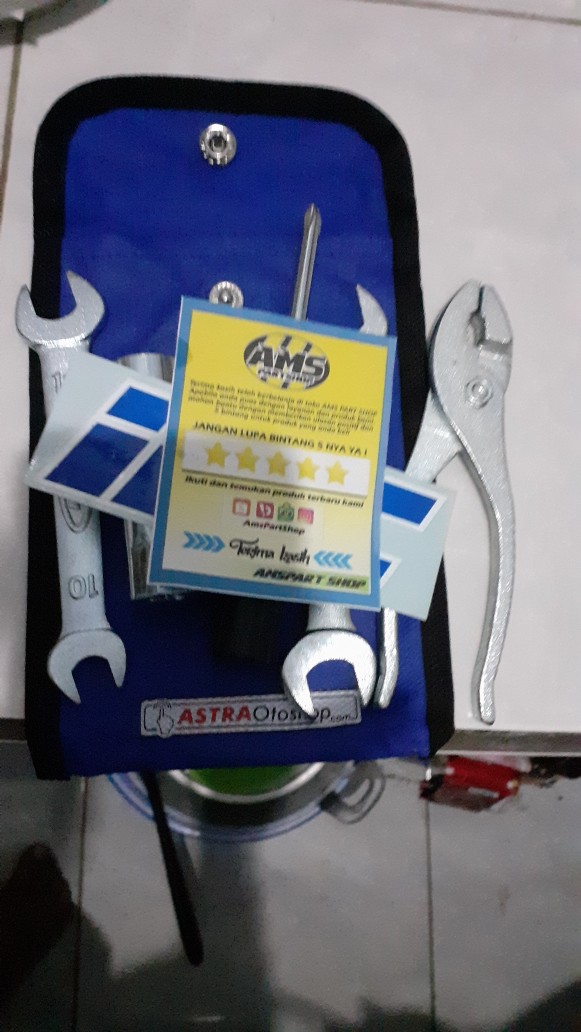 Toolkit Motor / Tool Set Aspira 5pc  Kunci Busi / Tang / Obeng + / - Kunci Pas 10 / 12 Dan 14 / 17