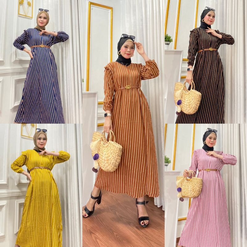 CUCI GUDANG DRESS MIDI DASTER RAYON MOTIF / DRESS WANITA KEKINIAN