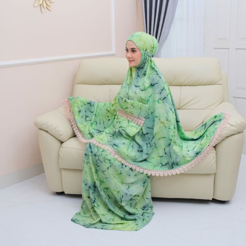 mav boutique mukena tie dye terbaru premium renda jumbo