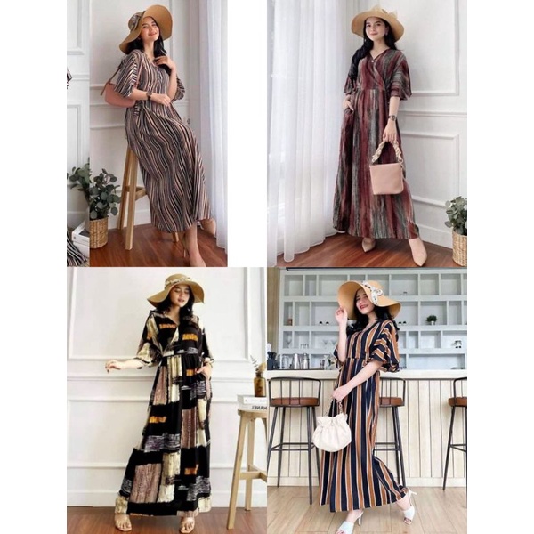 Dress Kimono / Midi Dress / Dress CC Premium / Gamis Susun Daun / Daster Payung Monocrome / Dress Mi