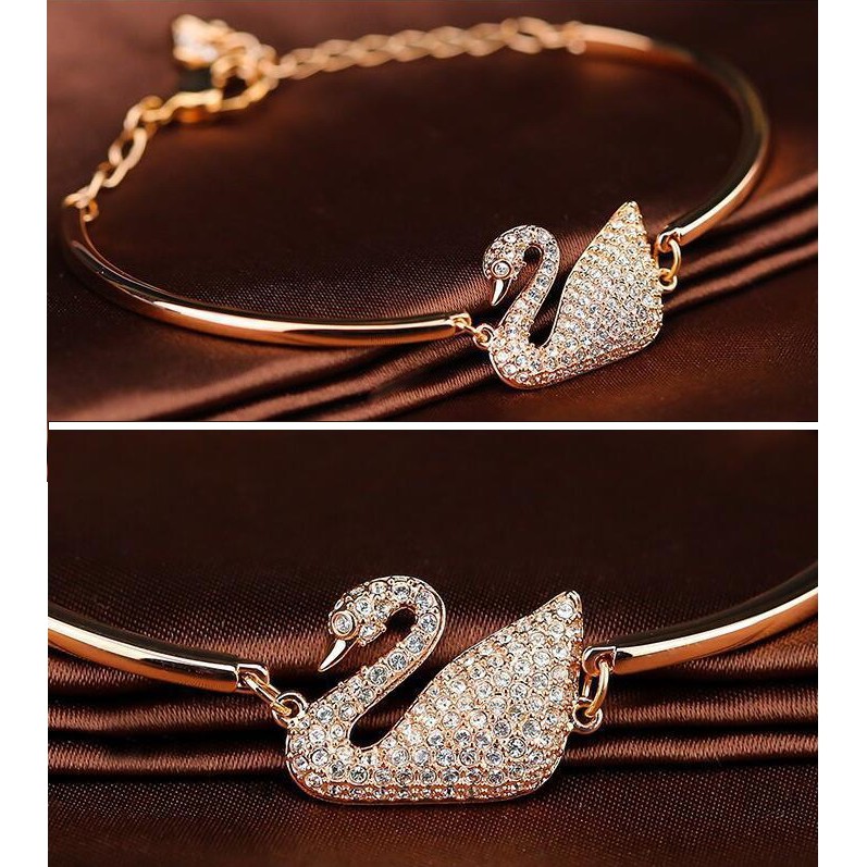 Gelang Tangan Wanita SWAN Korea Eropa Fashion Women Bangle Bracelet Berlian Diamond Swarovski