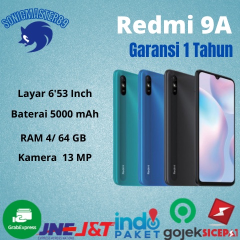 Xiaomi Redmi 9A 4/64GB New, Garansi Toko 1Tahun