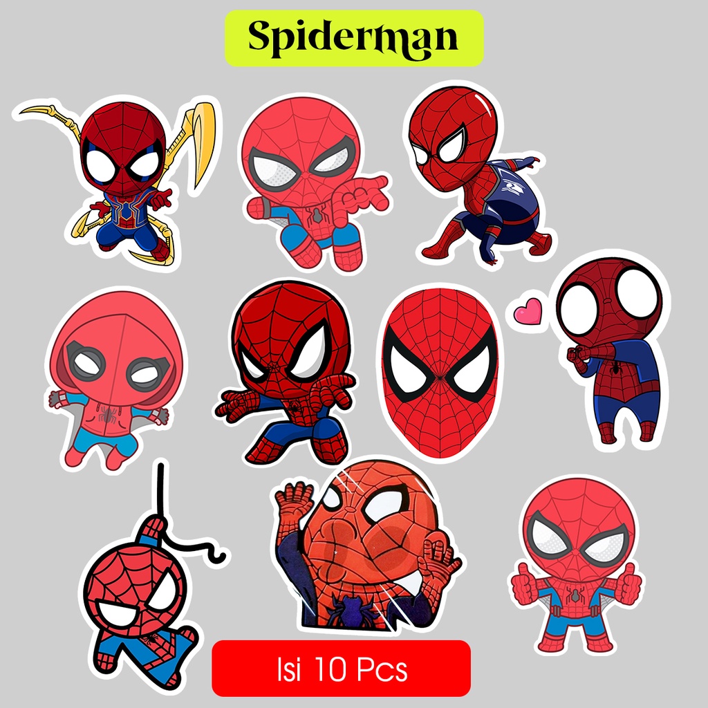 

Stiker Pack Spiderman Isi 10 pcs Sticker Home Spidey Peter Parker Aesthetic Anti Air