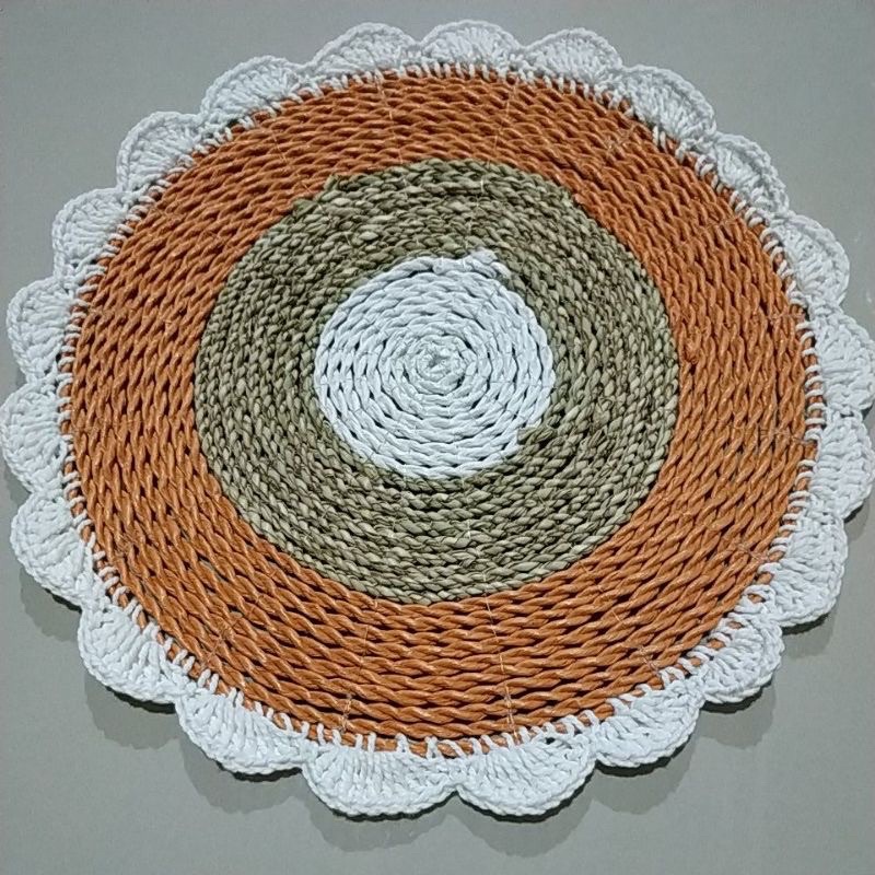 placemate/Alas piring/Alas Meja/Hiasan Dinding Seagrass Renda 35cm