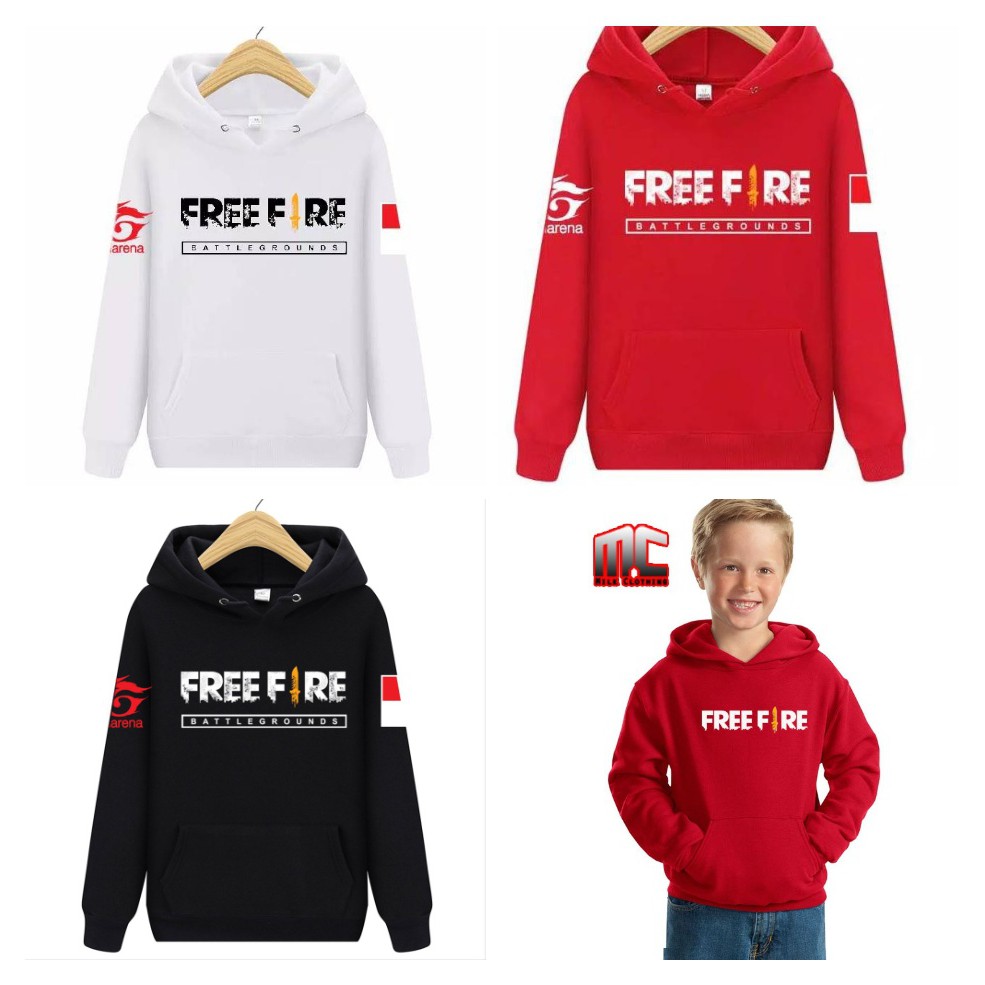 Sweater Freefire anak dan dewasa / jaket freefire Game Online / Hoodie Freefire Garena Indonesia