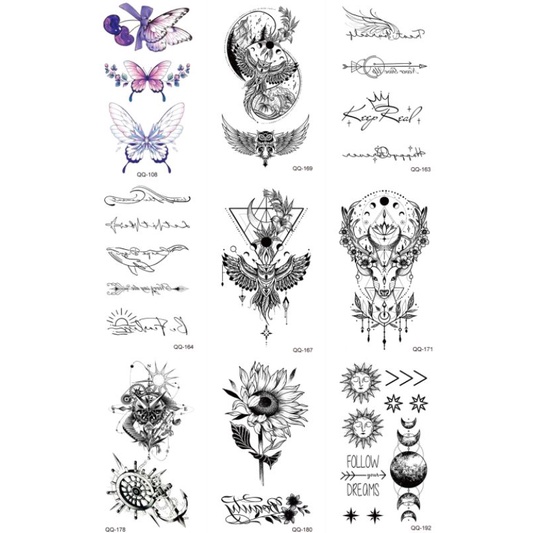 Tatto temporary Kecil Lucu motif terbaru Model QQ