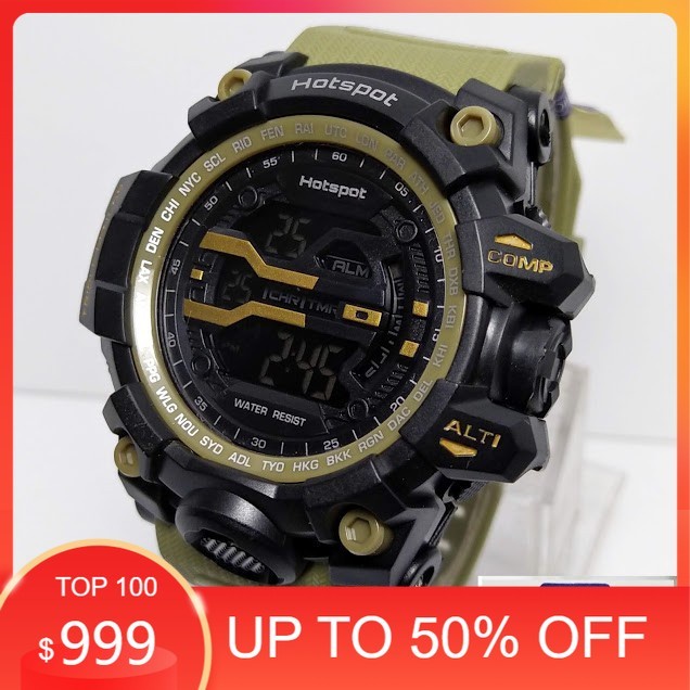 JAM TANGAN PRIA DIGITAL HOTSPOT TAHAN AIR HS02 WATERRESISTANT