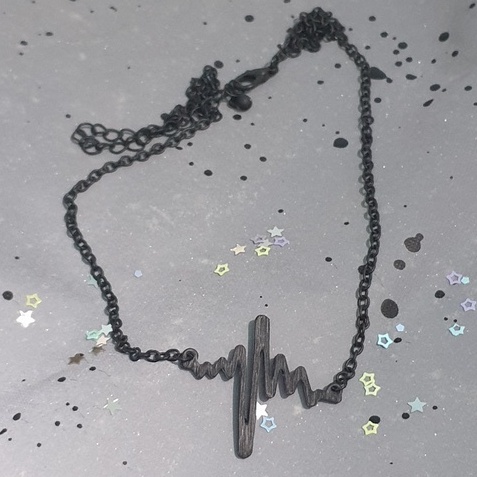 Black Heartbeat Necklace