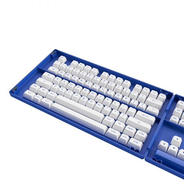 Akko Blue on White PBT Double Shot 197 Keycaps set ASA Profile