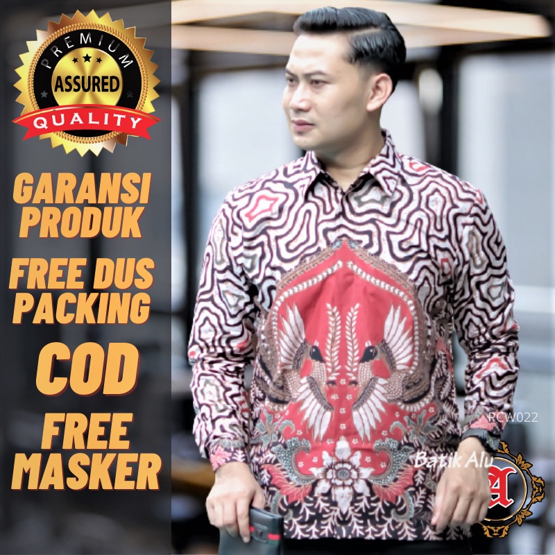 Batik Pria Lengan Panjang Reguler Fit Premium Full Furing Original Keratonan Solo Batik Aluna PCW022