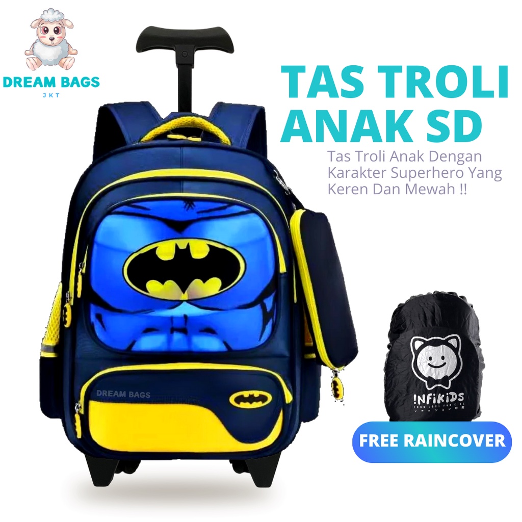 Ransel Troli Anak SD Karakter - Tas Troli Anak Laki Laki Karakter - Tas Troli Anak Laki Laki