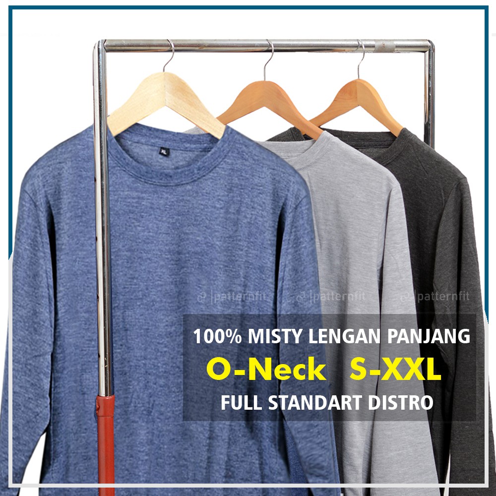 KAOS LENGAN PANJANG PRIA WANITA / KAOS POLOS LENGAN PANJANG - TWOTONE MISTY 30S