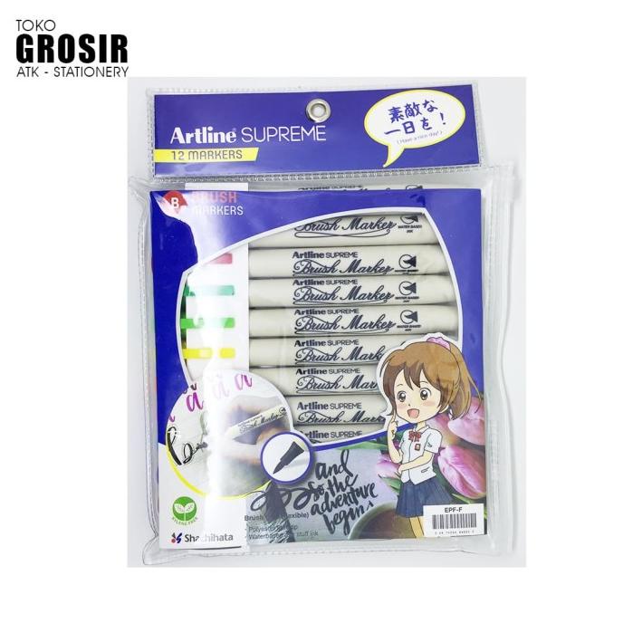 

^^^^^] GROSIR Spidol Brush Lettering Artline Supreme EPF-F Set 12 warna