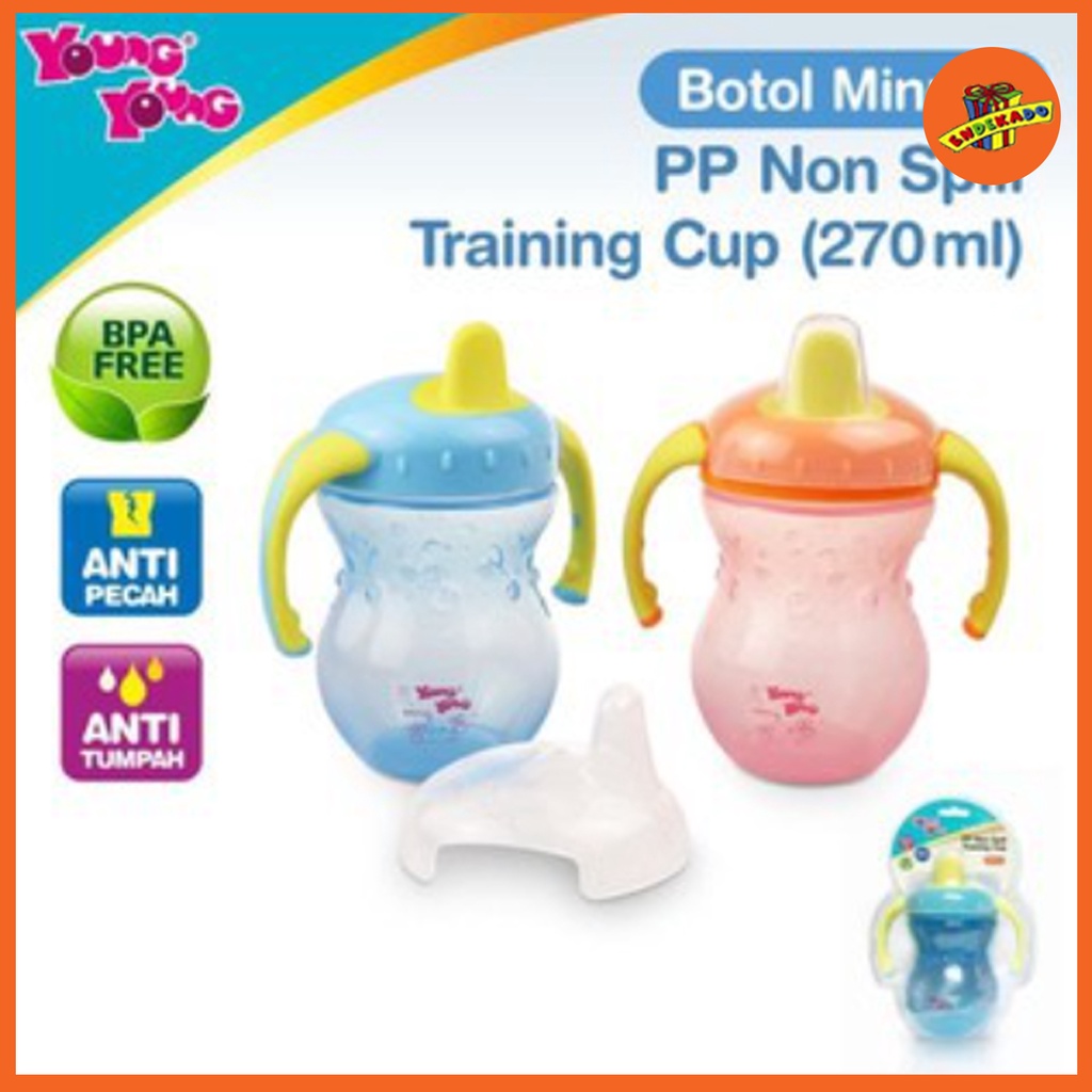 MAKASSAR! YOUNG YOUNG PP NON SPILL TRAINING CUP 270ml - Botol Minum