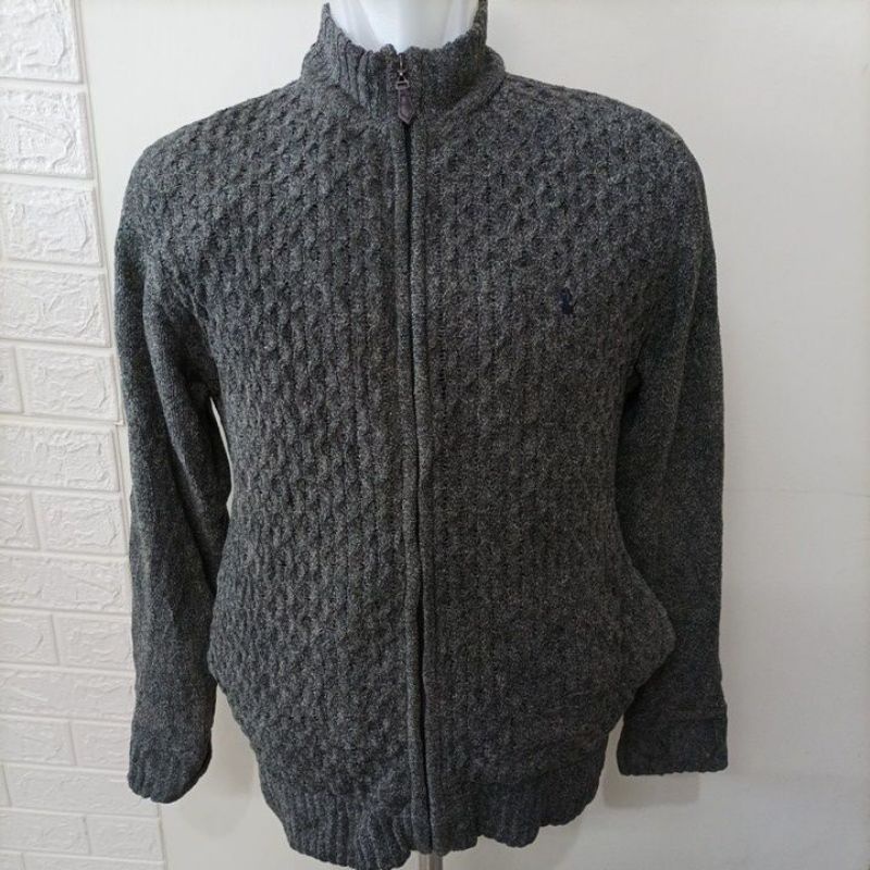 Sweater Jaket  rajut Pria Semi Turtleneck Nicole Morrison