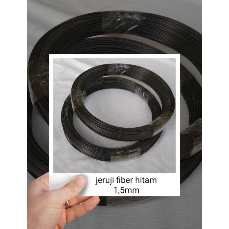jeruji fiber 1.5mm hitam 350gr (100m)