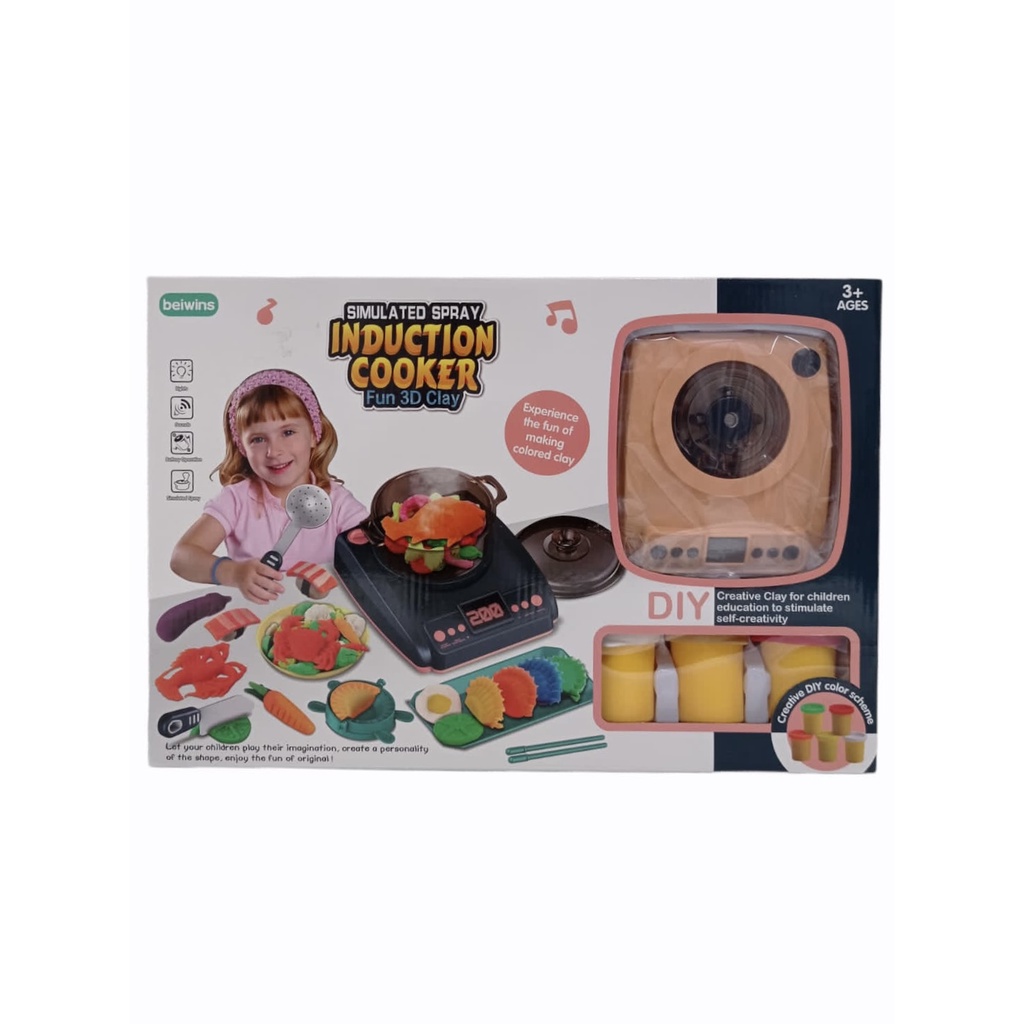 Induction Cooker Fun 3D Clay Mainan Memasak + Clay