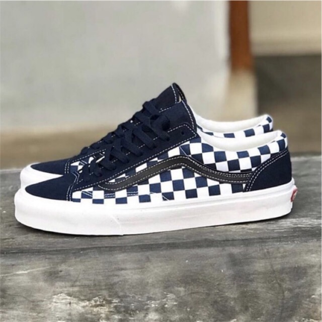 Vans Old Skool Style 36 Checkerboard Blue White