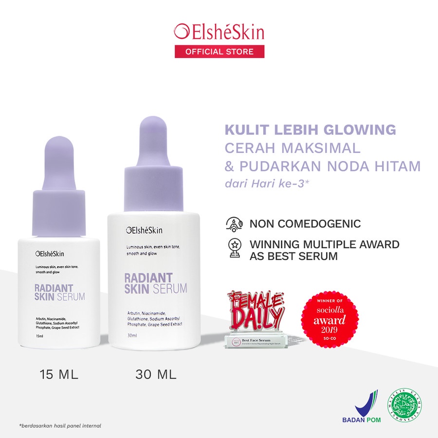 BPOM ELSHESKIN RADIANT SKIN SERUM ISI 15ML ATAU 30ML / ELSHE SKIN / SYE