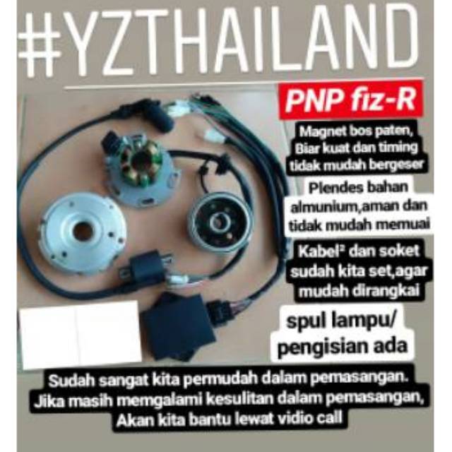 Pengapian Racing YZ Thailand PNP FIZ R RACING Magnet CDI Spul Coil Asli Import Grosir