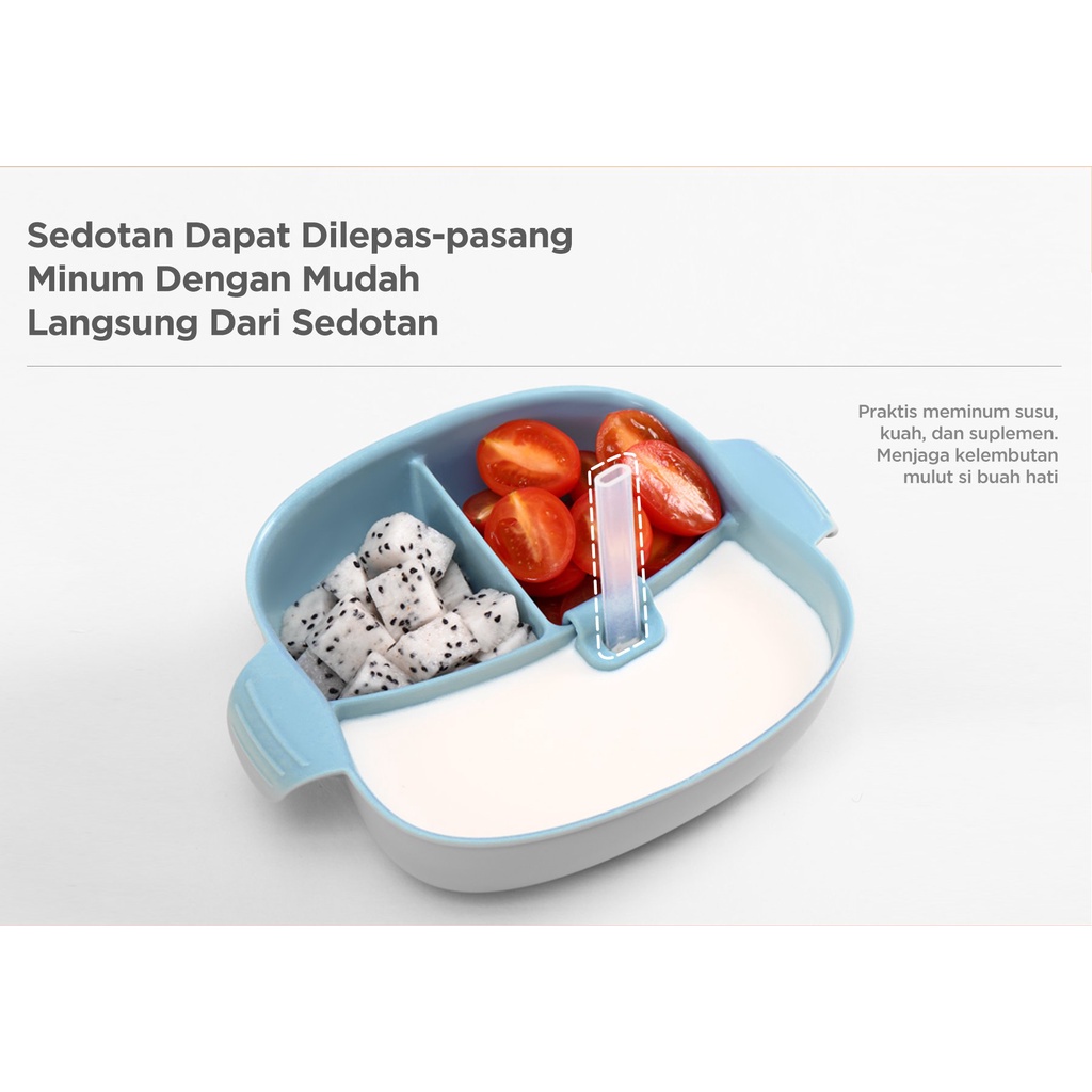 [PROMO] Mugu Baby Feeding Suction Divided Plate Tempat Makan Anak Anti Tumpah