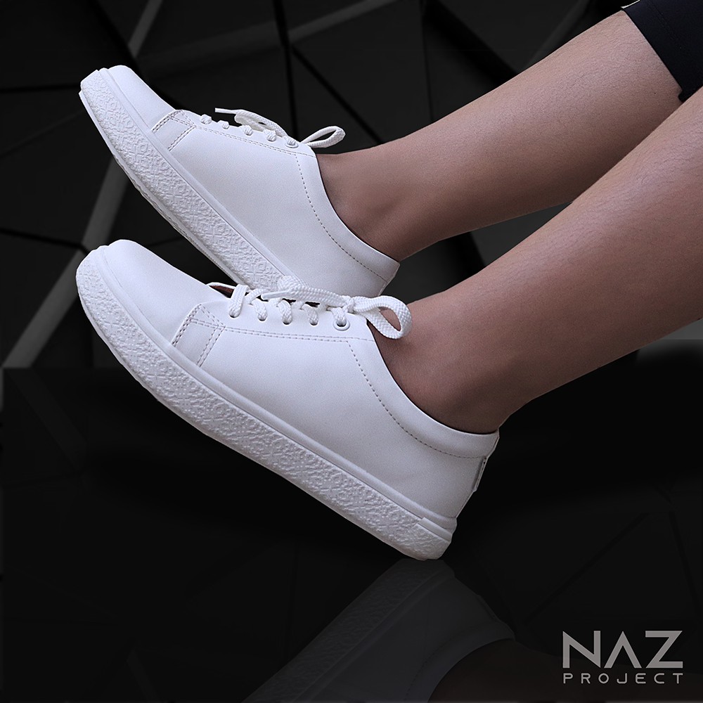 DYLA WHITE |ManNeedMe x NAZ| Sepatu Sneakers Wanita Casual Sepatu Wanita ORIGINAL-2