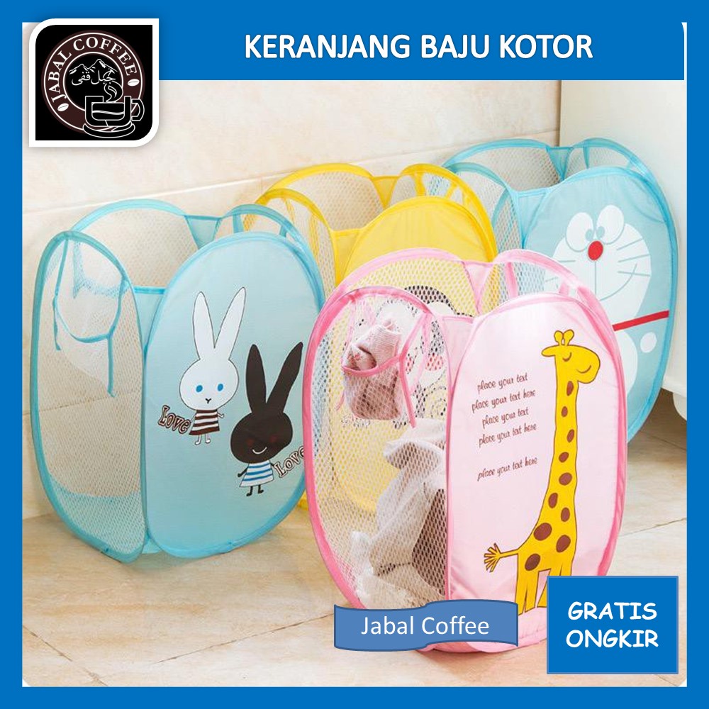 Keranjang Motif Kartun / Keranjang Baju Kotor / Keranjang Lipat Baju Kotor / Laundry Keranjang