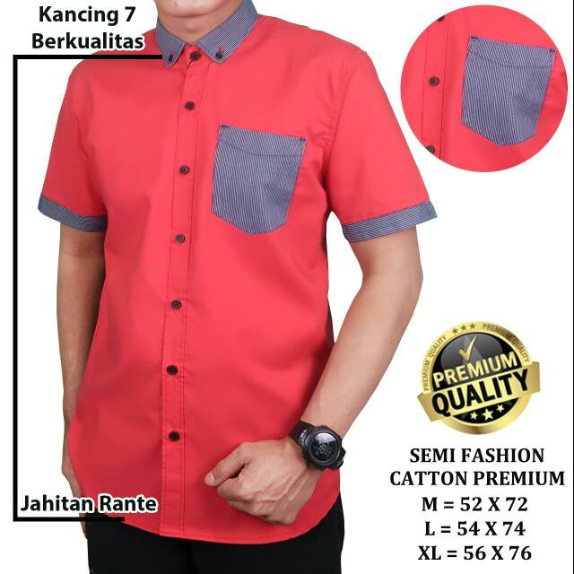 kameja semi fashion kameja pendek pria